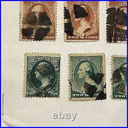 Lot Of 10 Us Quarter Circles Fancy Cancels On Early Stamps #18