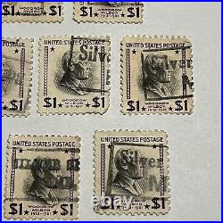 Lot Of 10 Us Woodrow Wilson $1 Stamps With Silver Spring Maryland Precancels #2