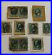 Lot Of 10 Washington Us Stamps With Fancy Cancel, On Paper #64