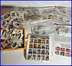 Lot of 1000 Bulk Used/ Cancelled US+Ukraine+poland++ Postage Stamps On/Off Paper