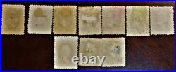 Lot of ten mint & used 1873 War Dept. Official stamps CV$824+