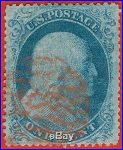 Mag011 USA 1857 Scott#22 used Red cancel withcertiticate BILL WEISS