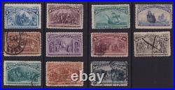Matt's Stamps Scott #230-240 Columbian Exposition Issues Of 1893, Used Cv$528.80 Matt's Stamps Scott #230-240 Columbian Exposition Issues Of 1893, Used Cv$528.80
