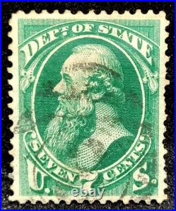 Matt's Stamps Us Scott #o61, 7-cent State Dept Official Stamp, Used, Xf, Cv$175