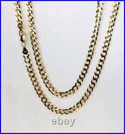 Mens 14k Solid Yellow Gold Cuban Link Chain Necklace 24, 5.7mm 20 Grams
