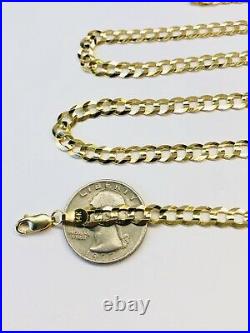 Mens 14k Solid Yellow Gold Cuban Link Chain Necklace 24, 5.7mm 20 Grams
