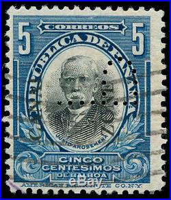 Momen Canal Zone Stamps CZSG #48. A Used P Perfin VF APS Cert