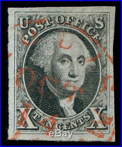 Momen US Stamps #2 Used ST LOUIS RED C. D. S. SUPERB GEM PF CERT