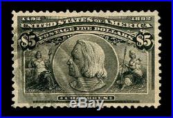 Momen US Stamps #245 $5 Columbian Used SUPERB PF Cert