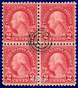 Momen US Stamps #579 Used Block of 4 SCARCE XF PF Cert