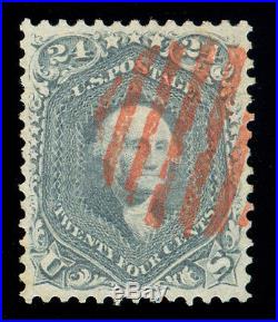 Momen US Stamps #70b Used RED Grid Cancel PSE Graded XF-SUP 95