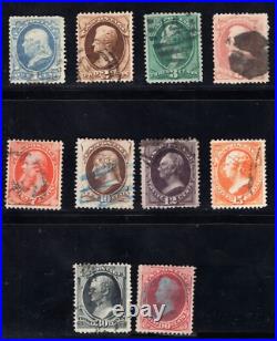 Momen Us Stamps #156-166 Complete Set Used Lot #82477 Momen Us Stamps #156-166 Complete Set Used Lot #82477