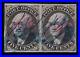 Momen Us Stamps #9×1 Imperf Pair Provisional Used Lot #83274