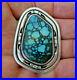 Native American Navajo Tortoise Turquoise Sterling Silver Overlay Pendant DB