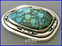 Native American Navajo Tortoise Turquoise Sterling Silver Overlay Pendant DB