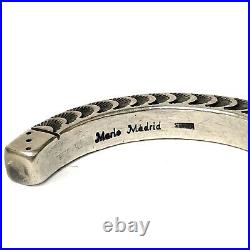 Navajo Mario Madrid Sterling Silver Heavy Stamped Men's Bracelet Cuff