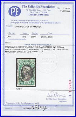 #O69 USED EXT. RARE HIGH VALUE STATE DEPT. OFFICIAL With PFC CV $12500.00 LD30