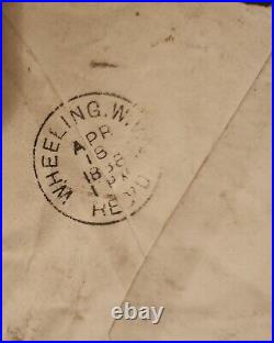 One of A kind COVER Mailed to Former Senator of VIrginia and Mayor Wheeling 1868