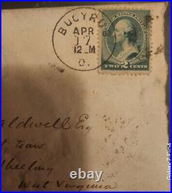 One of A kind COVER Mailed to Former Senator of VIrginia and Mayor Wheeling 1868