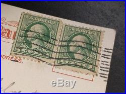 Original 1914 Two -1 Cent George Washington Green Stamps