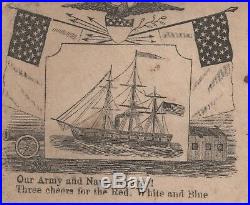 Our Army and Navy Forever CIVIL WAR PATRIOTIC COVER BISCHEL 1066 US SCOTT 65