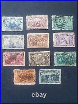 PRICE DROP! 11x US 1893 Columbian Exposition stamps inc. Scott #240. 1c-50c