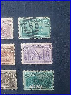 PRICE DROP! 11x US 1893 Columbian Exposition stamps inc. Scott #240. 1c-50c