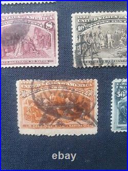 PRICE DROP! 11x US 1893 Columbian Exposition stamps inc. Scott #240. 1c-50c