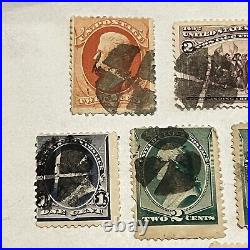 QUARTERED CIRCLES LOT OF 10 FANCY CANCELS ON 1800's UNITED STATES STAMPS #17