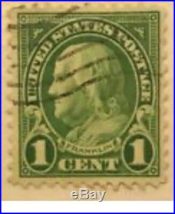 RARE 1 Cent Lime Green Ben Franklin STAMP Postal