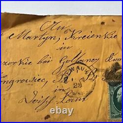 RARE 1870's COVER RED DUPLEXED STARS NY CANCEL TO BROMBERG, BACKSTAMPED AUSG