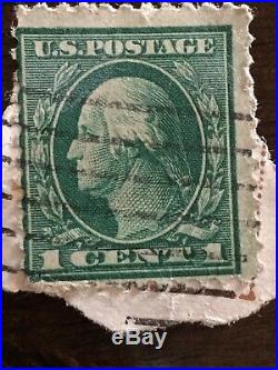 RARE 1912 1922 GREEN George Washington 1 Cent Stamp U. S. Postage U. S. A