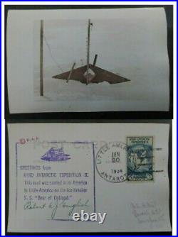 RARE 1934 United States Byrd Antarctic Expdn Postcard Little America w signature