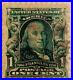 RARE Benjamin Franklin One Cent Stamp Rare w 1909 Minocqua WI Postmark
