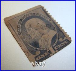 RARE U. S. A Scott #212 1887 1¢ Ultramarine Franklin imperf Stamp