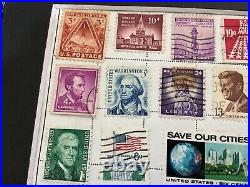 RARE USA mounted set Of Vintage Stamps Ready For Framing, Great Gift