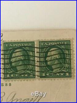 RARE conjoined 1917 US, 1c stamp, Used, George Washington