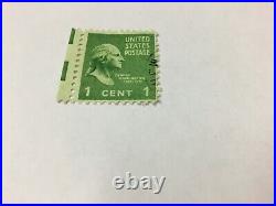 RARE error George Washington 1 cent Green Stamp USA Great condition Good