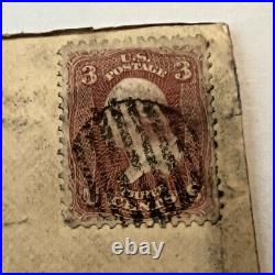 Rare 1862 Buffalo New York Cover To Sandusky Ohio 3c Stamp Grilled Circle Cancel