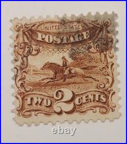 Rare 1869 Pony Express 2 Cent Postage Stamp