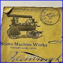 Rare 1883 Steam Engine Scioto Machine Works Ohio Cover To West Virginia