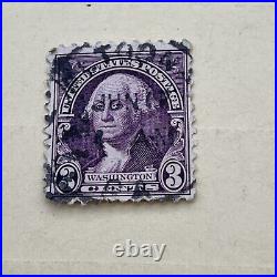 Rare 1932 US 3 Cent George Washington Stamp Purple / Violet withBlack Eyes LOOK