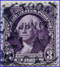 Rare 1932 US 3 Cent George Washington Stamp Purple / Violet withBlack Eyes LOOK