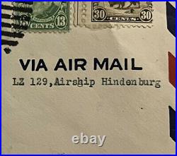 Rare 1936 Us Cover To Berlin Germany Lz 129 Airship Hindenburg Kansas City