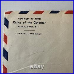 Rare 1955 Agana Guam Cover To Houston From Office Of The Governor Ford Elvidge