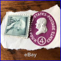 Rare George Washington 1 cent stamp along with a raised Franklin 4 cent stamp