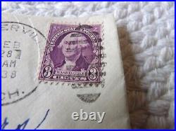 Rare George Washington Violet Stamp 1938 U. S. United States 3 cent Canceled Mich