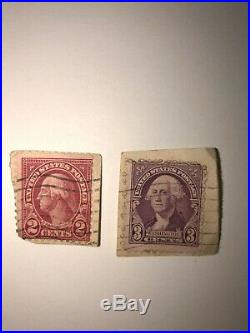 Rare George Washington red 2 cent stamp + BONUS 3 cent stamp