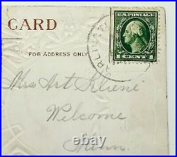 Rare Green Line 1 cent George Washington Stamp one cent on Postcard