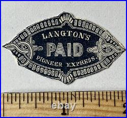 Rare Langton's Paid Pioneer Western Express Cutout From Cover Deep Blue